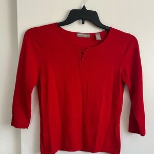 Valerie Stevens Scarlet Lace-Up Top